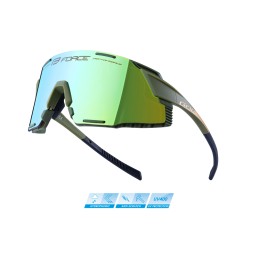 Akiniai FORCE Grip, geltoni lęšiai (žalia/auksinė) Akiniai FORCE Grip, geltoni lęšiai (žalia/auksinė)