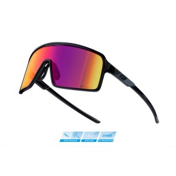 Akiniai FORCE Static, violetiniai veidrodiniai lęšiai (juoda)