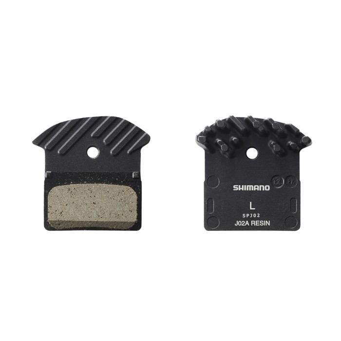 Diskinių stabdžių kaladėlės Shimano J02A Resin su aušintuvu (XTR, Deore XT, SLX, Alfine) Diskinių stabdžių kaladėlės Shimano J02A Resin su aušintuvu (XTR, Deore XT, SLX, Alfine)