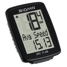 Dviračio spidometras Sigma BC 7.16 laidinis, 7 funkcijos Dviračio spidometras Sigma BC 7.16 laidinis, 7 funkcijos
