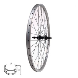 Galinis ratas 26" StarsCircle J19E V-Tipo 36H, užsukamam žv. blokui, pramoniniai guoliai, su veržlėmis Galinis ratas 26" StarsCircle J19E V-Tipo 36H, užsukamam žv. blokui, pramoniniai guoliai, su veržlėmis