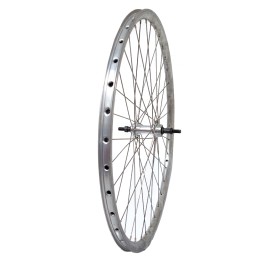 Galinis ratas 28/29", dvigubas, mašininiai guoliai, V-tipo stabdžiams (sidabrinis) Galinis ratas 28/29", dvigubas, mašininiai guoliai, V-tipo stabdžiams (sidabrinis)