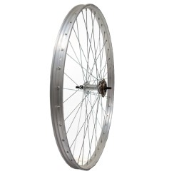 Galinis ratas 28/29'' pramoniniai guoliai su veržle, 1 pavaros, 36H (sidabrinis) Galinis ratas 28/29'' pramoniniai guoliai su veržle, 1 pavaros, 36H (sidabrinis)