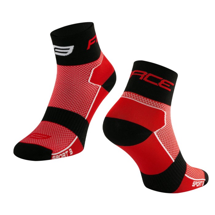 Kojinės trumpos FORCE Sport 3 (raudona/juoda) 42-46 (L-XL)