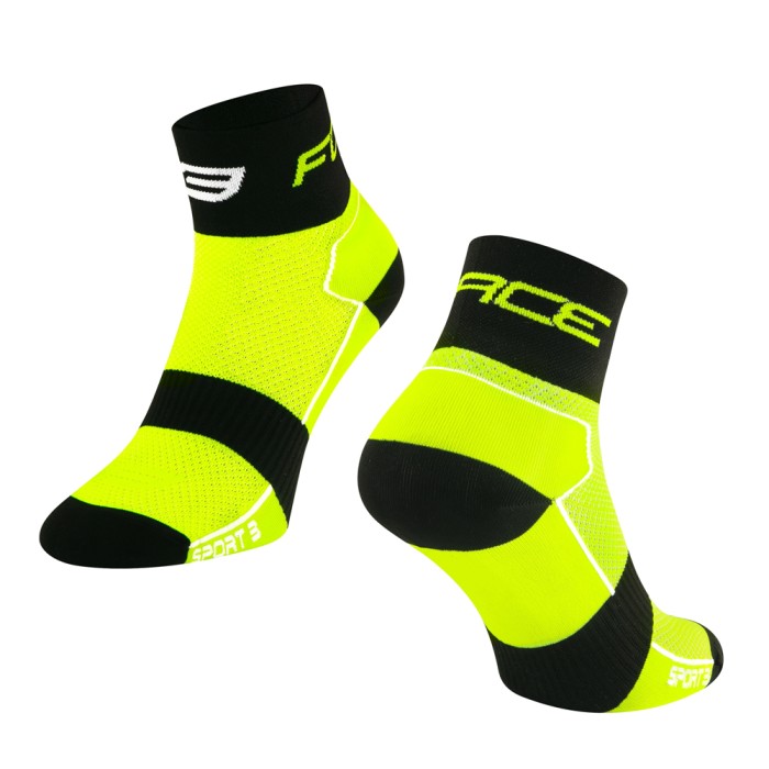 Kojinės trumpos FORCE Sport (fluorescencinė/juoda) 36-41 (S-M)