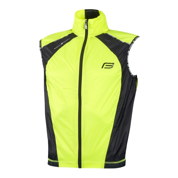 Liemenė nuo vėjo FORCE V53 (fluorescentinė/juoda) M Liemenė nuo vėjo FORCE V53 (fluorescentinė/juoda) M
