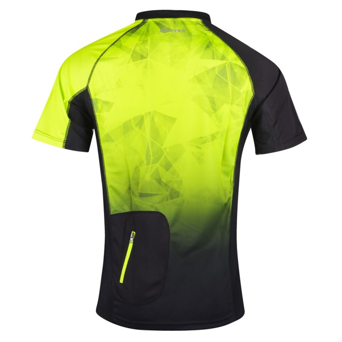 Marškinėliai FORCE MTB Core, (fluorescenciniai/juodi) S