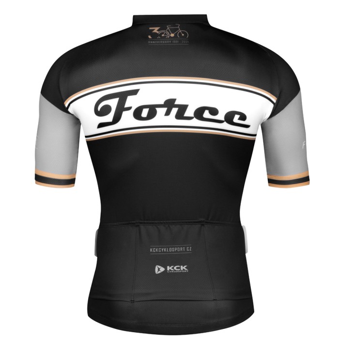 Marškinėliai FORCE Retro, (juodi/auksiniai) XL