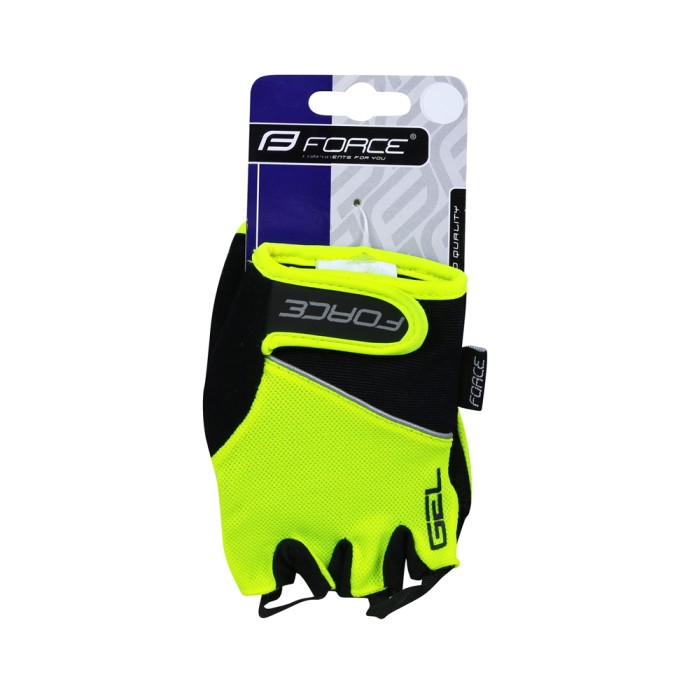 Pirštinės FORCE Gel II (juoda/fluorescencinė) M