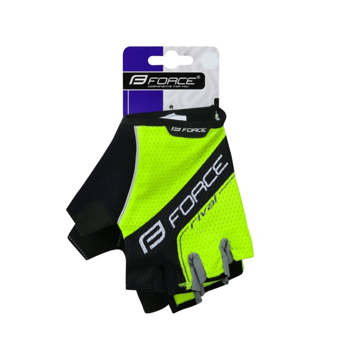 Pirštinės FORCE Rival (fluorescencinė/juoda) XL