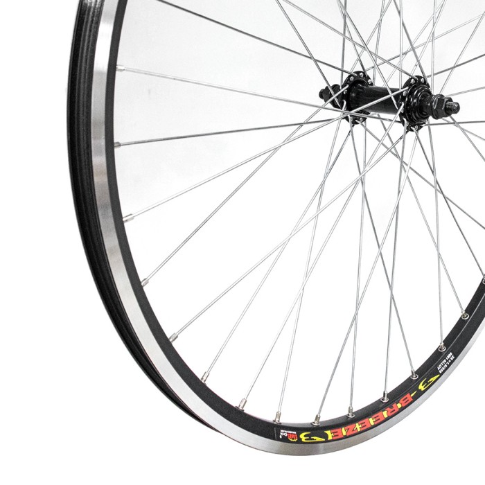 Priekinis ratas 26" 36H juoda stebulė, dvigubas Stars Circle ratlankis su kniedėmis, V-brake