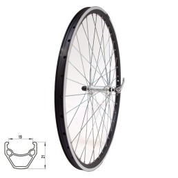 Priekinis ratas 26" STARSCircle J19SZ ratl. aliuminė stebulė, 36H su greitveržle, v-tipo (juoda/sidabrinė)