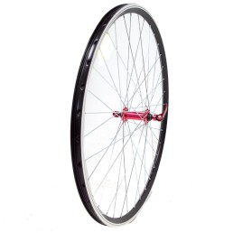 Priekinis ratas 28/29'' Dynamic ratlankins V-tipo, 36H su greitveržle (juodas/raudonas)
