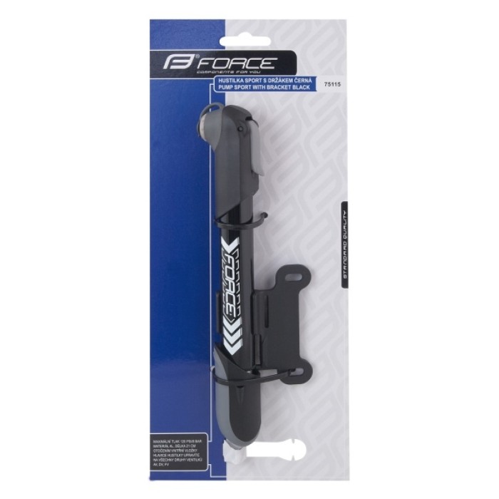 Rankinė pompa FORCE Sport Duo teleskopinė 8bar (aliuminė, juoda)