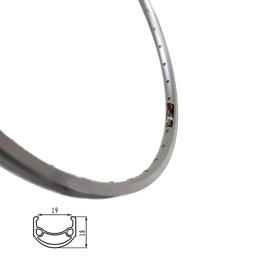 Ratlankis 26'' STARSCircle J19E 36H dvigubas su kniedėmis v-tipo (sidabrinis)