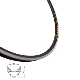 Ratlankis 26'' STARSCircle J19SZ 36H dvigubas su kniedėmis v-tipo (juodas)