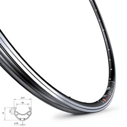Ratlankis 28/29", MACH1 810, (622x19), 36H V-tipo (juodas)