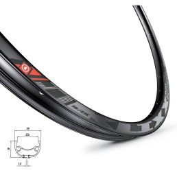 Ratlankis 28/29", MACH1 KLIXX, (622x23), 32H disk (juodas)
