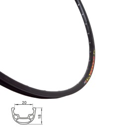 Ratlankis 28/29'' STARSCircle J20S 36H dvigubas su kniedėmis diskinis (black)