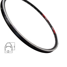 Ratlankis SUNSTART HL20DA-B 28/29", 32H, dvigubas su kniedėmis, v-tipo (juodas)