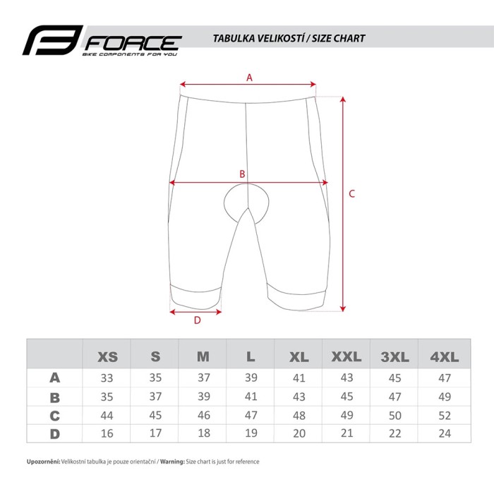 Šortai FORCE B21 EASY su paminkštinimu (juoda) XXXL Šortai FORCE B21 EASY su paminkštinimu (juoda) XXXL