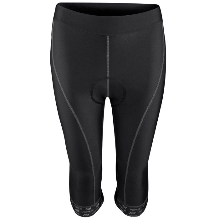Šortai FORCE Bike 3/4 su paminkštinimu (juodi) S Šortai FORCE Bike 3/4 su paminkštinimu (juodi) S