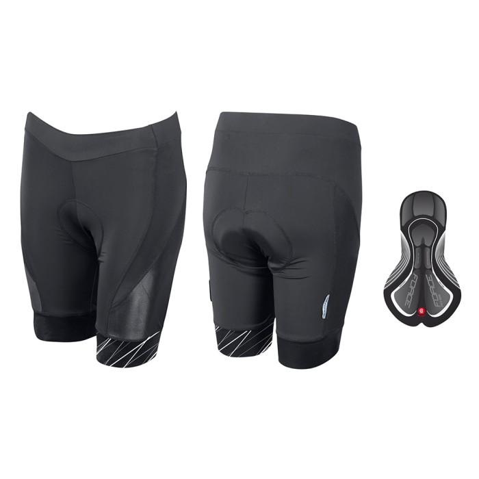 Šortai FORCE Shine su paminkštinimu (juoda) XL Šortai FORCE Shine su paminkštinimu (juoda) XL