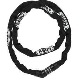 Spyna ABUS 4804C/110, grandinė 110cm, su kodu (juoda) Spyna ABUS 4804C/110, grandinė 110cm, su kodu (juoda)
