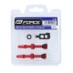 Ventiliai FORCE bekamerinėms padangoms 2xFV 44mm (raudoni) Ventiliai FORCE bekamerinėms padangoms 2xFV 44mm (raudoni)