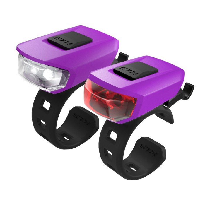 Žibintų komplektas KLS Vega LED 3 funkcijos (violetinė) Žibintų komplektas KLS Vega LED 3 funkcijos (violetinė)